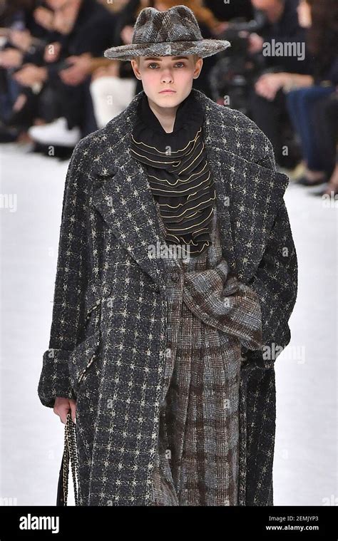 Model Maike Inga walks on the runway during the Chanel Ready 